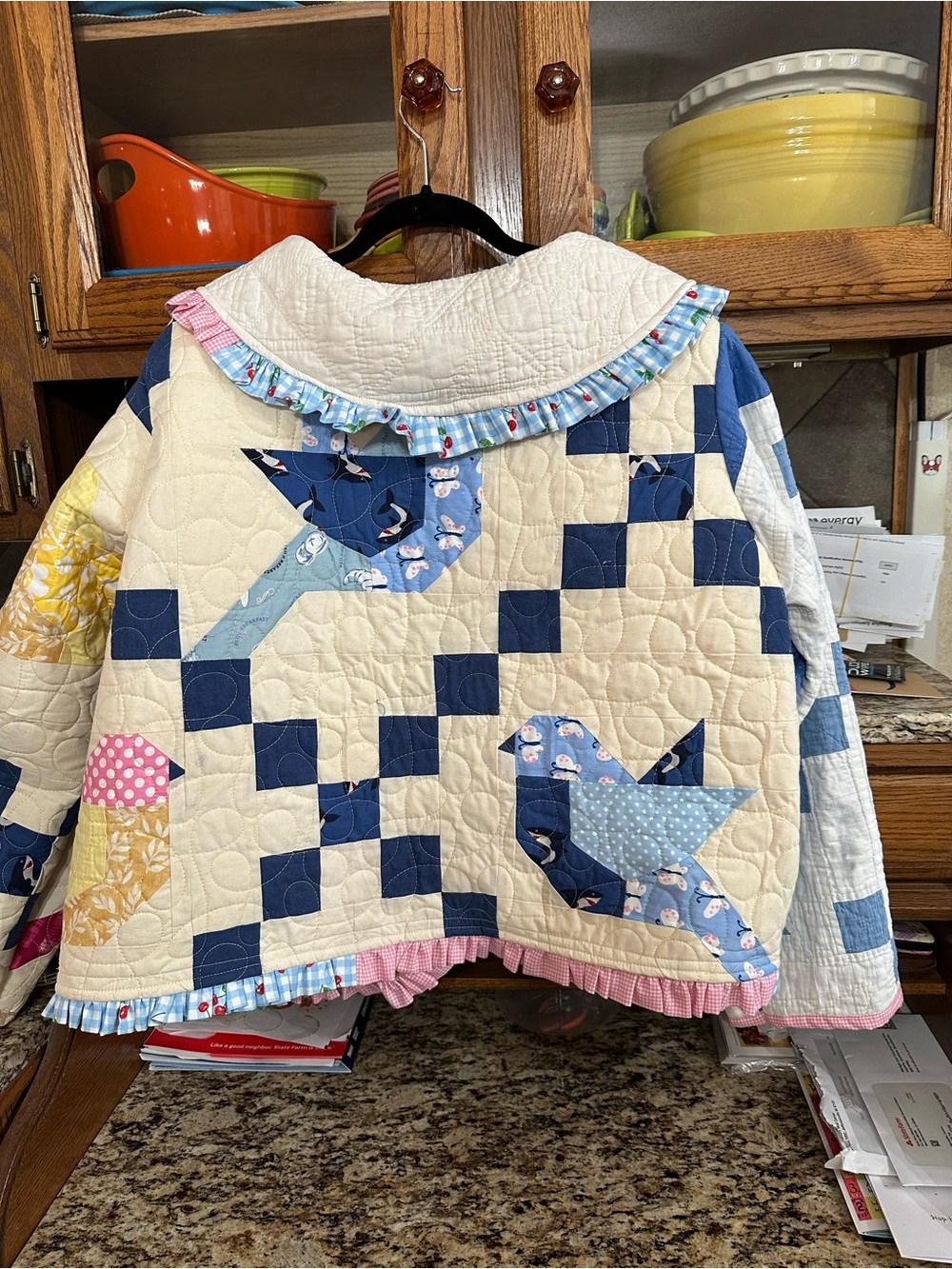 Patchwork Quilted women’s xxl with Pink Trim - Picture 2 of 2